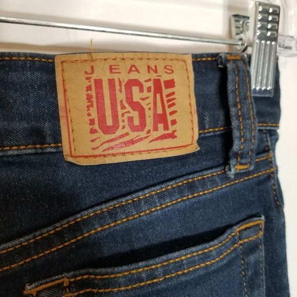 USA Jeans Women's 26 Dark Wash Embroidered Florals Crop Cuffs Stretch 5 Pocket - Picture 3 of 9